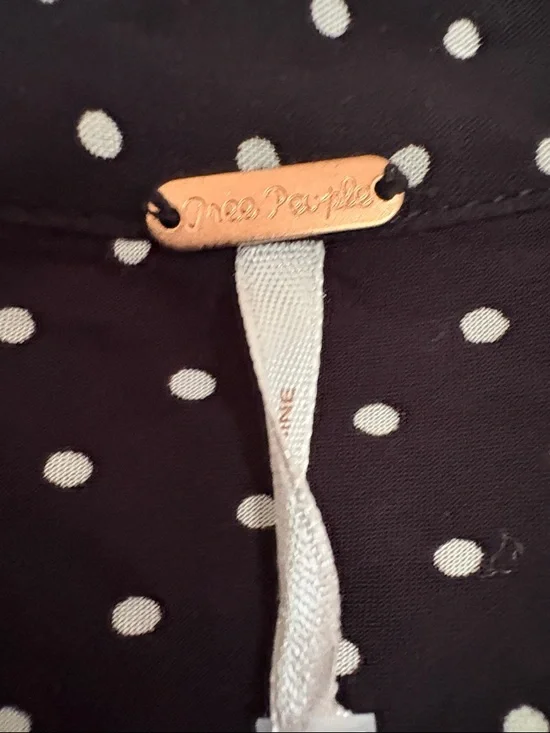 Free People Black Polka Dot Midi Dress - Picture 7 of 8